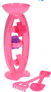 strandspeelgoed set watermolen 33 cm 3-delig roze