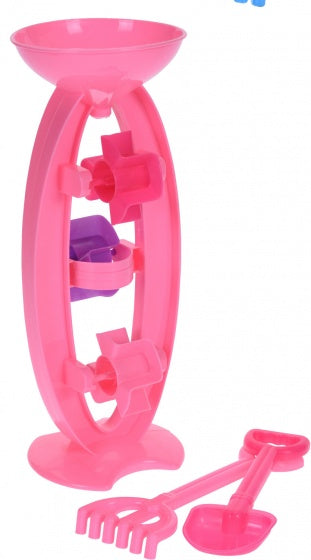 strandspeelgoed set watermolen 33 cm 3-delig roze