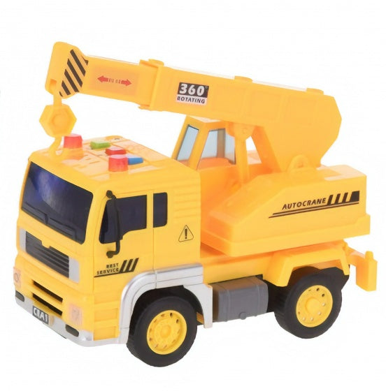 takelwagen met licht en geluid 18 cm geel