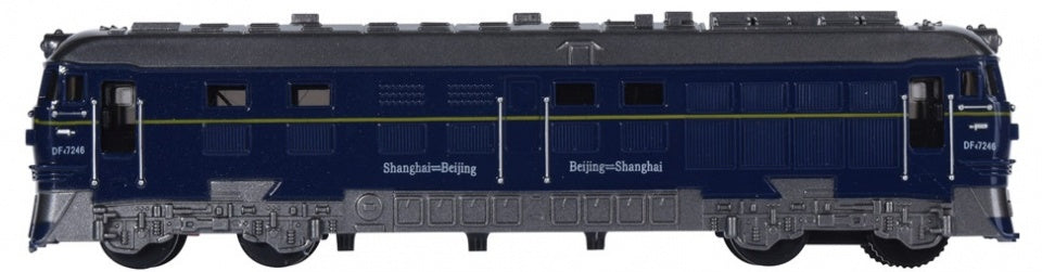 trein 7x18 cm blauw