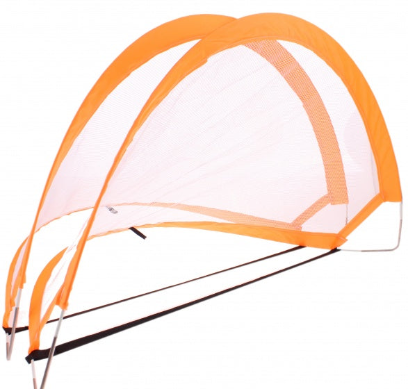 voetbaldoelen pop-up oranje 2 stuks