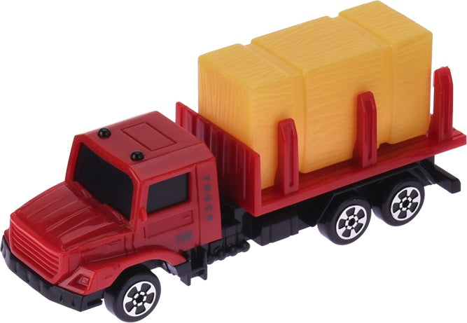 vrachtwagen met trailer 12 cm rood