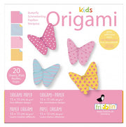 origami Vlinder vouwen 15 x 15 cm 20 stuks multicolor