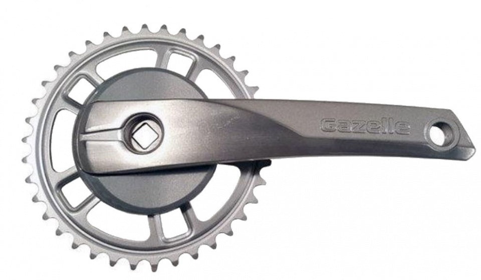 crankstel 38T 170 mm aluminium zilver