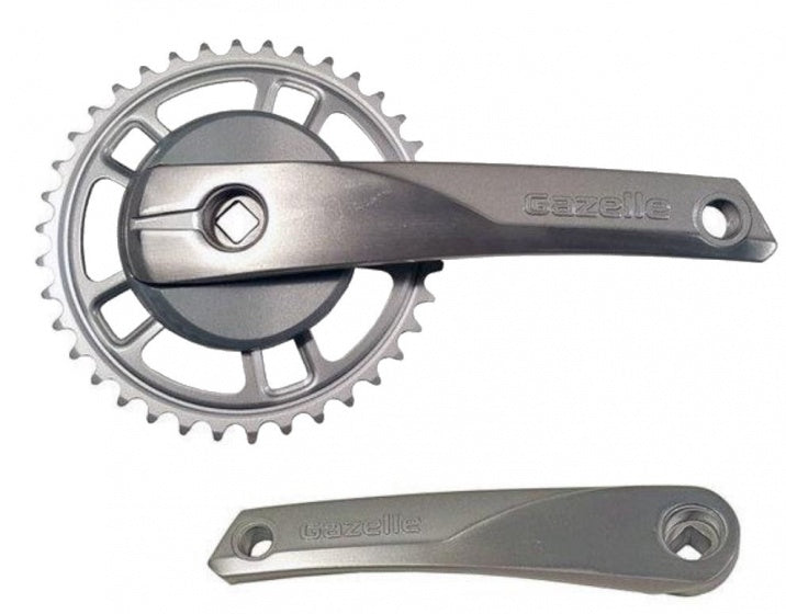 crankstel 38T 170 mm aluminium zilver