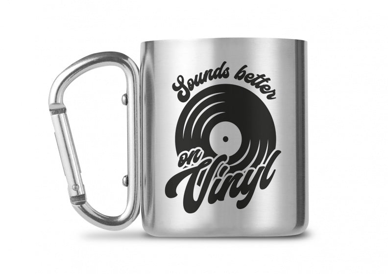 mok Sounds better on vinyl zilver/zwart 250 ml