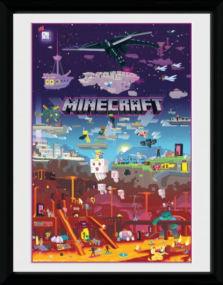 poster in lijst Minecraft World Beyond 30 x 40 cm