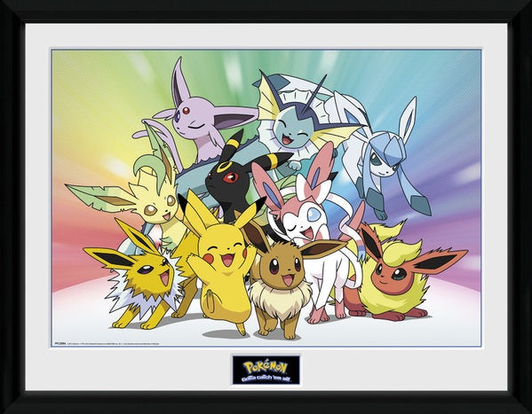 poster in lijst Pokémon Eevee 30 x 40 cm