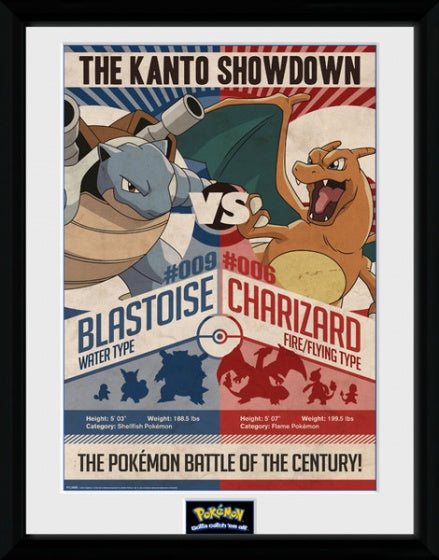 poster in lijst Pokémon Red vs Blue 30 x 40 cm