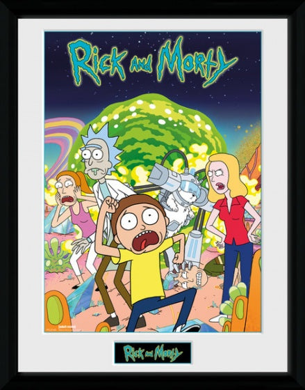 poster in lijst Rick and Morty Compilatie 30 x 40 cm