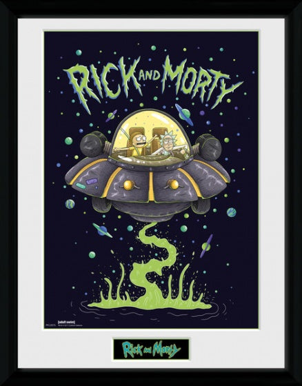 poster in lijst Rick and Morty Ship 30 x 40 cm