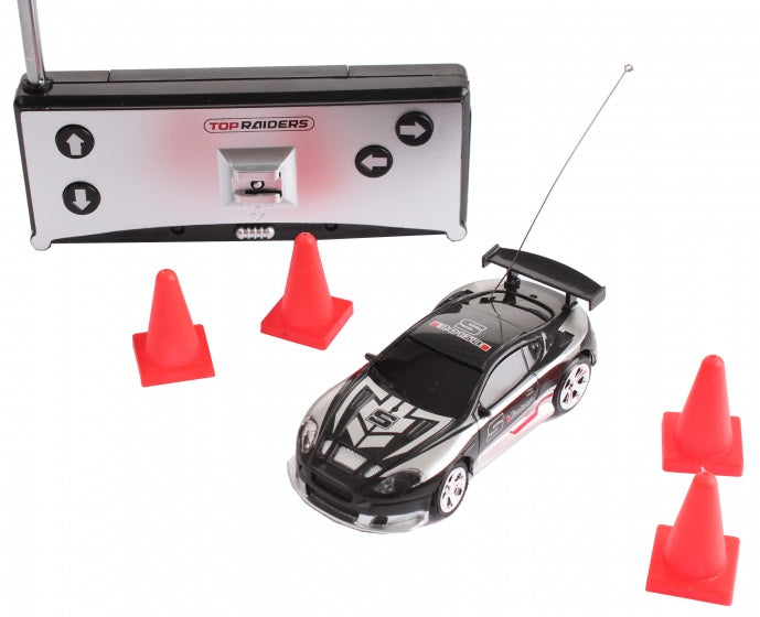RC raceauto driftincars 7 cm met accessoir. zwart