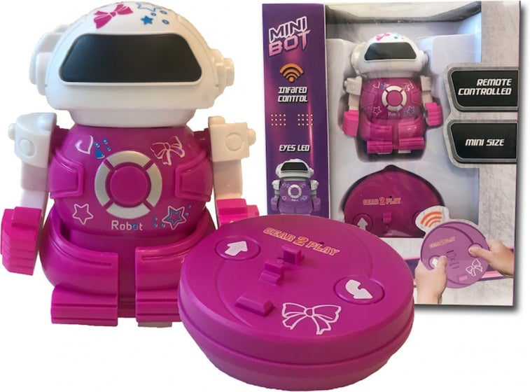 RC robot Mini Bot speelfiguur 10 cm roze