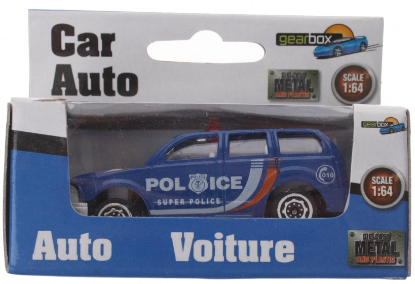 politieauto blauw staal 8 cm