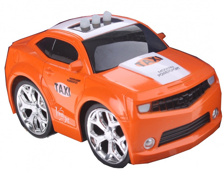 racetaxi met geluid oranje 12 cm