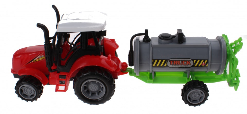 tractor met gierton 30 cm groen/rood