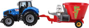 tractor speelset 2-delig 44 cm blauw
