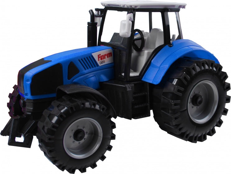 tractor speelset 2-delig 44 cm blauw