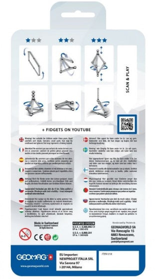 Pro-L Magnetic Fidget 14-delig zilver