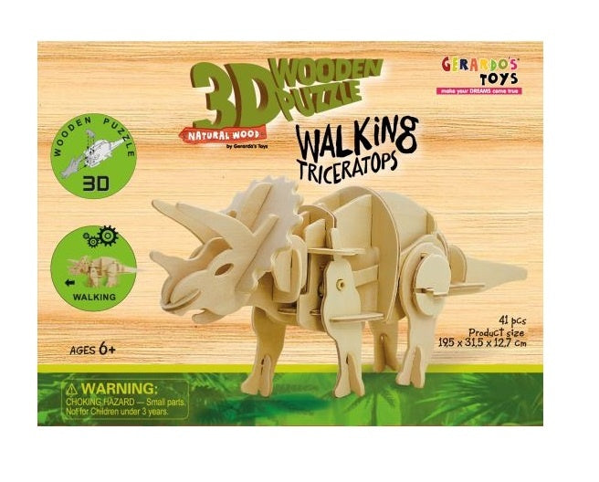 3D-puzzel Walking Triceratops 32 cm 41-delig