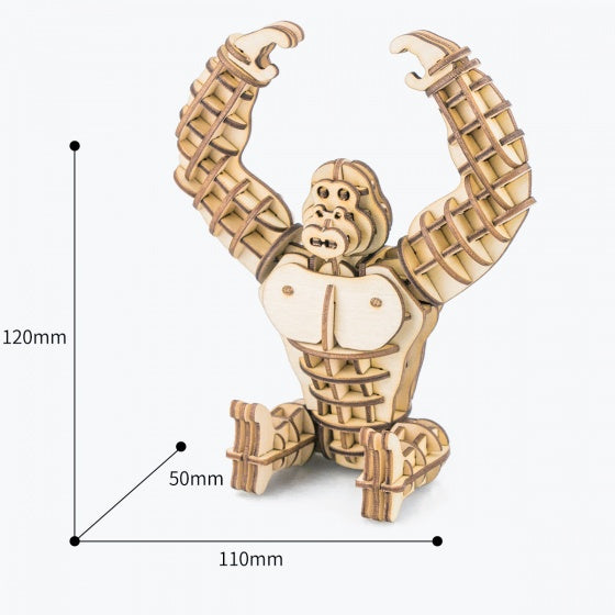 3D-puzzel Gorilla 12 cm hout 105-delig