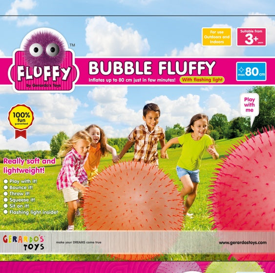 fluffy bal met licht Bubble 80 cm oranje