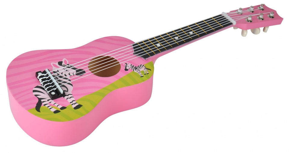 gitaar zebra 54 x 17 x 6 cm roze