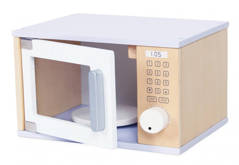 houten magnetron 21 cm blank/wit
