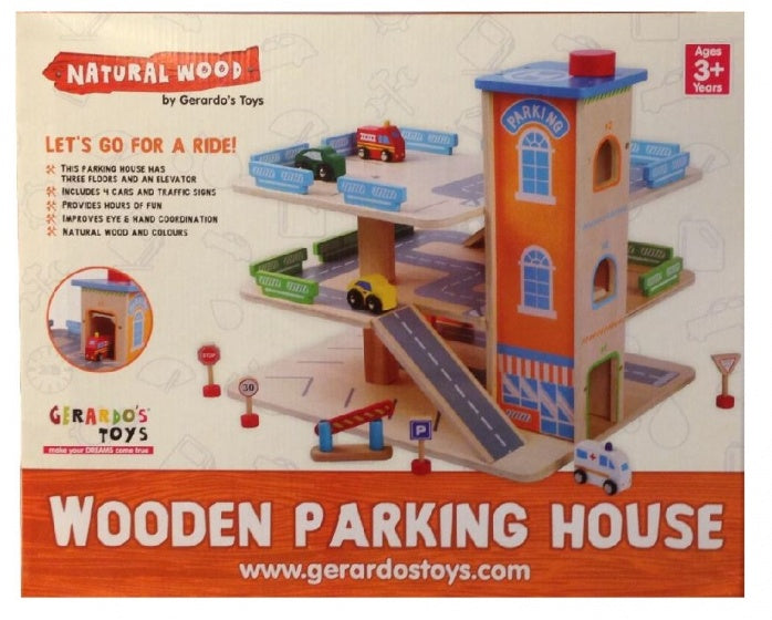 houten parkeergarage 43 cm 10-delig multicolor