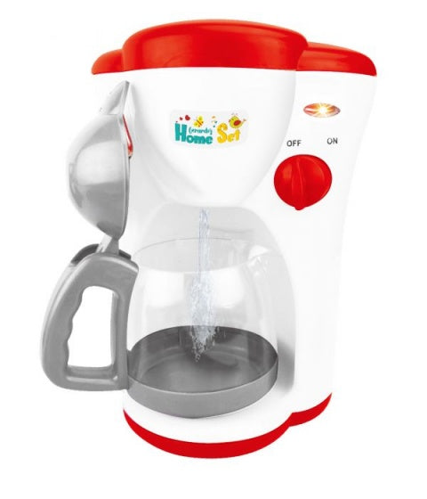 koffiezetapparaat met licht en geluid 18 cm rood