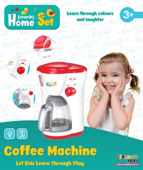 koffiezetapparaat met licht en geluid 18 cm rood