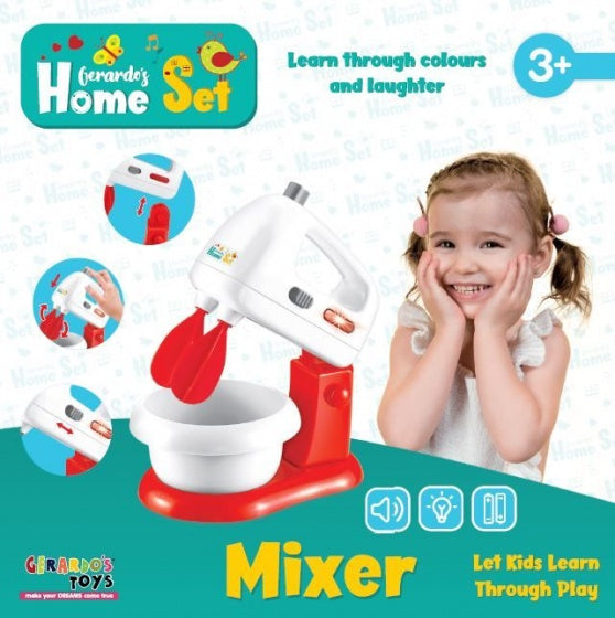 speelgoedmixer licht en geluid 20 cm rood/wit