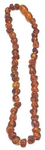 barnsteenketting 31-33 cm bruin