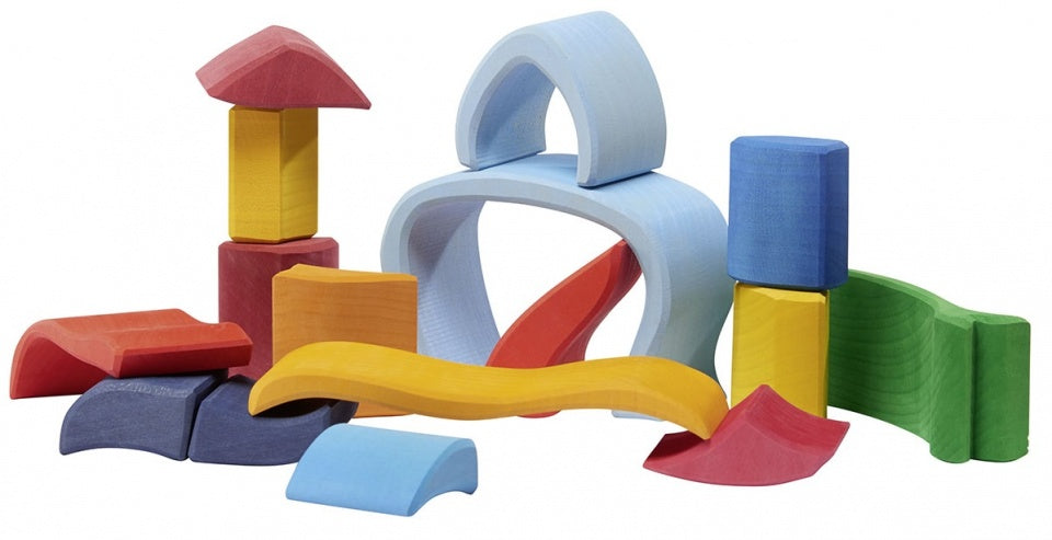 houten paddenstoelenhuis 20 cm 16-delig