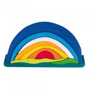 houten zonsondergang 25 cm blauw 10-delig