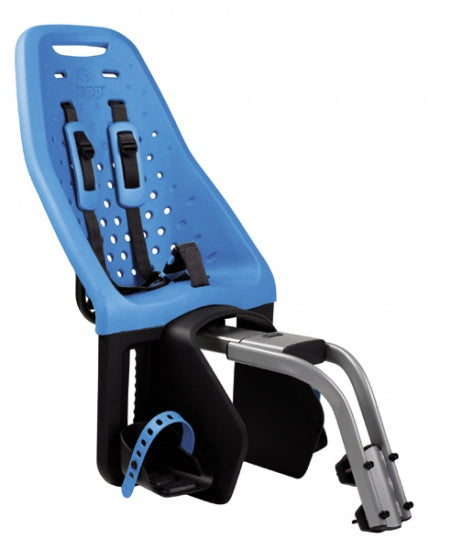 fietszitje achter Maxi blauw framebuisbevestiging