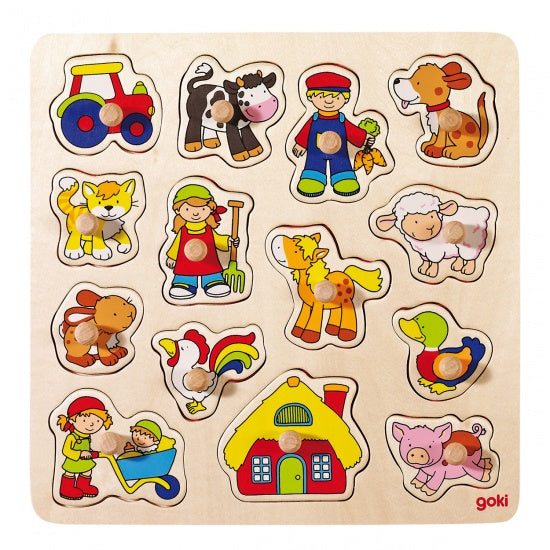 14-Delige Houten Puzzel Haan