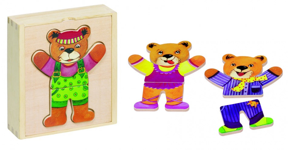 verkleedpuzzel Beren junior hout 18 stukjes
