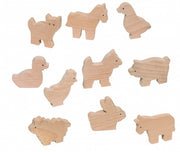 Blank Houten Boerderijdieren 10 Stuks