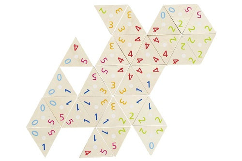 Triominos met cijfers hout 76 stenen