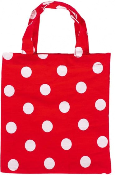 draagtas rood met witte stippen 13 x 14