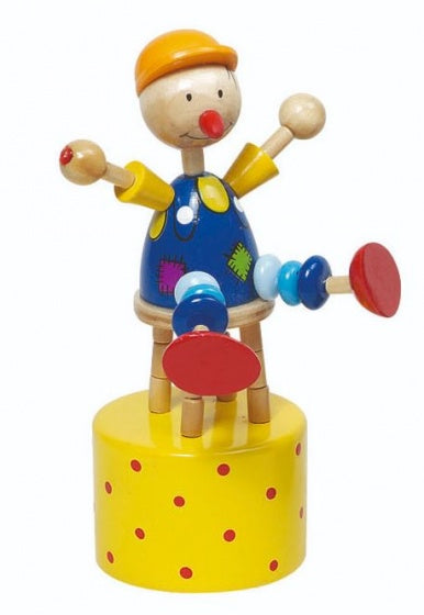 drukfiguurtje clown 12 cm geel