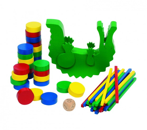 evenwichtsspel Balancerende Krokodil 12 cm groen