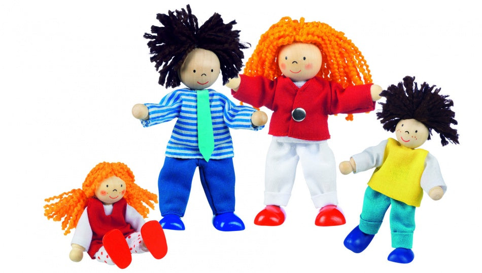 Houten Buigpopjes Set Familie 9-11cm