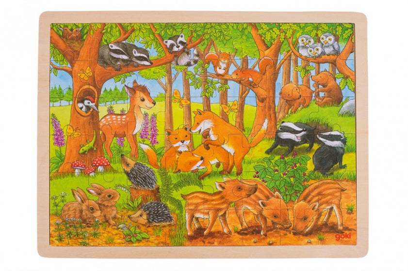 houten legpuzzel bosdieren 48-delig