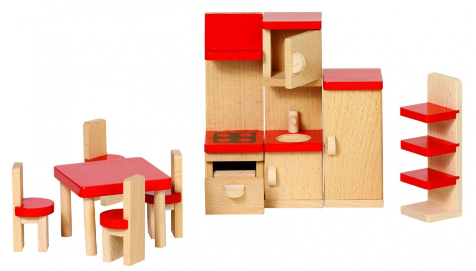 Houten Poppenhuis Keuken 9-Delig