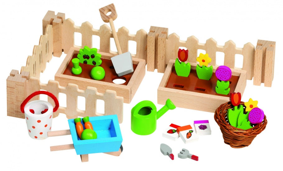 Houten Poppenhuis Tuintje Met Accessoires