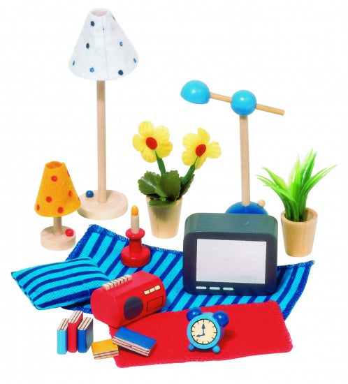 Houten Poppenhuis Woon- en Slaapkamer Accessoires
