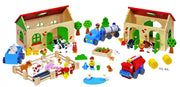Houten Poppenhuis:mijn Boerderij 71-Delig