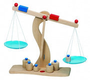 Houten Weegschaal Met 6 Gewichtjes 30 X 10 X 31 cm